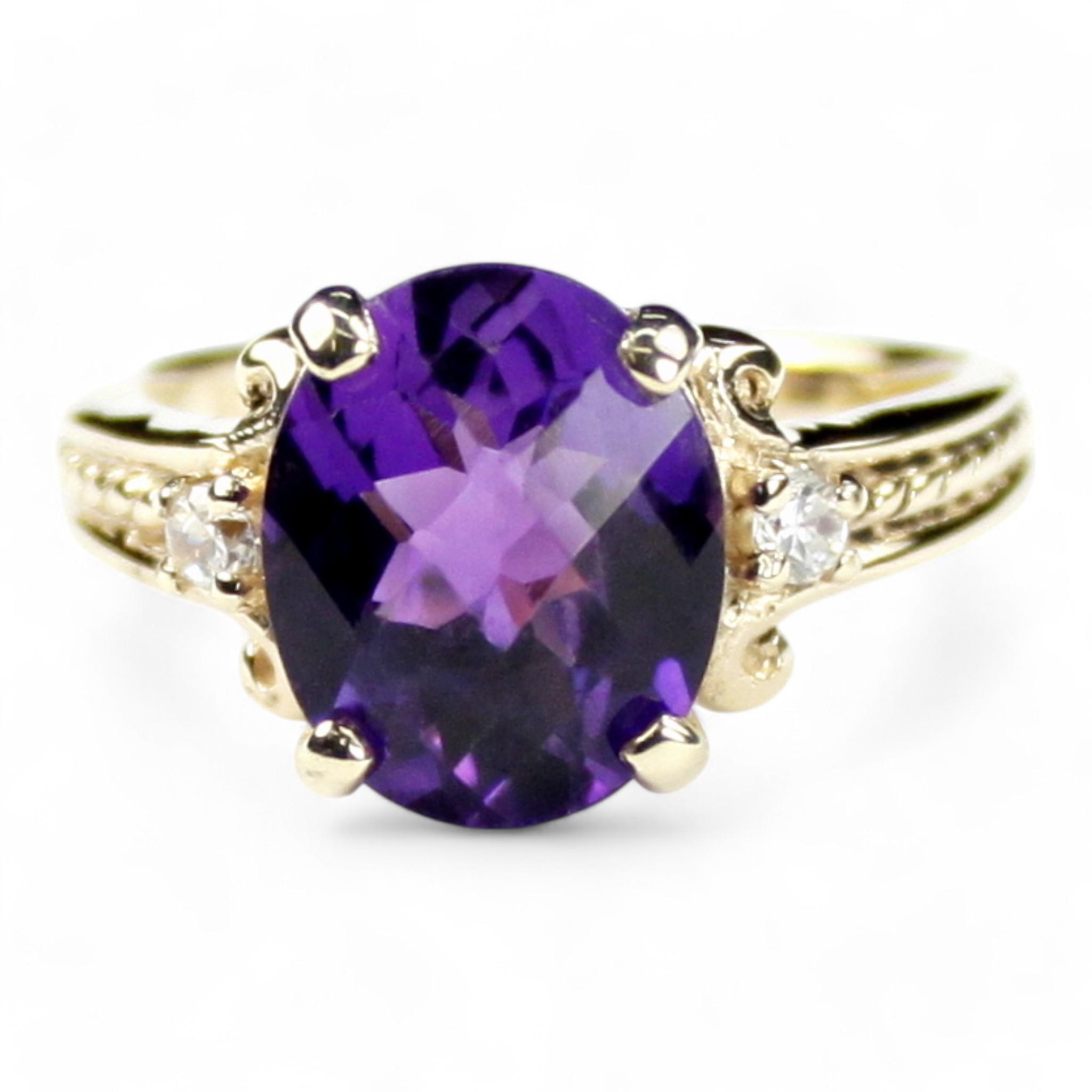 London Blue Topaz, 16 CZ accents, 10K Gold Ring, R270