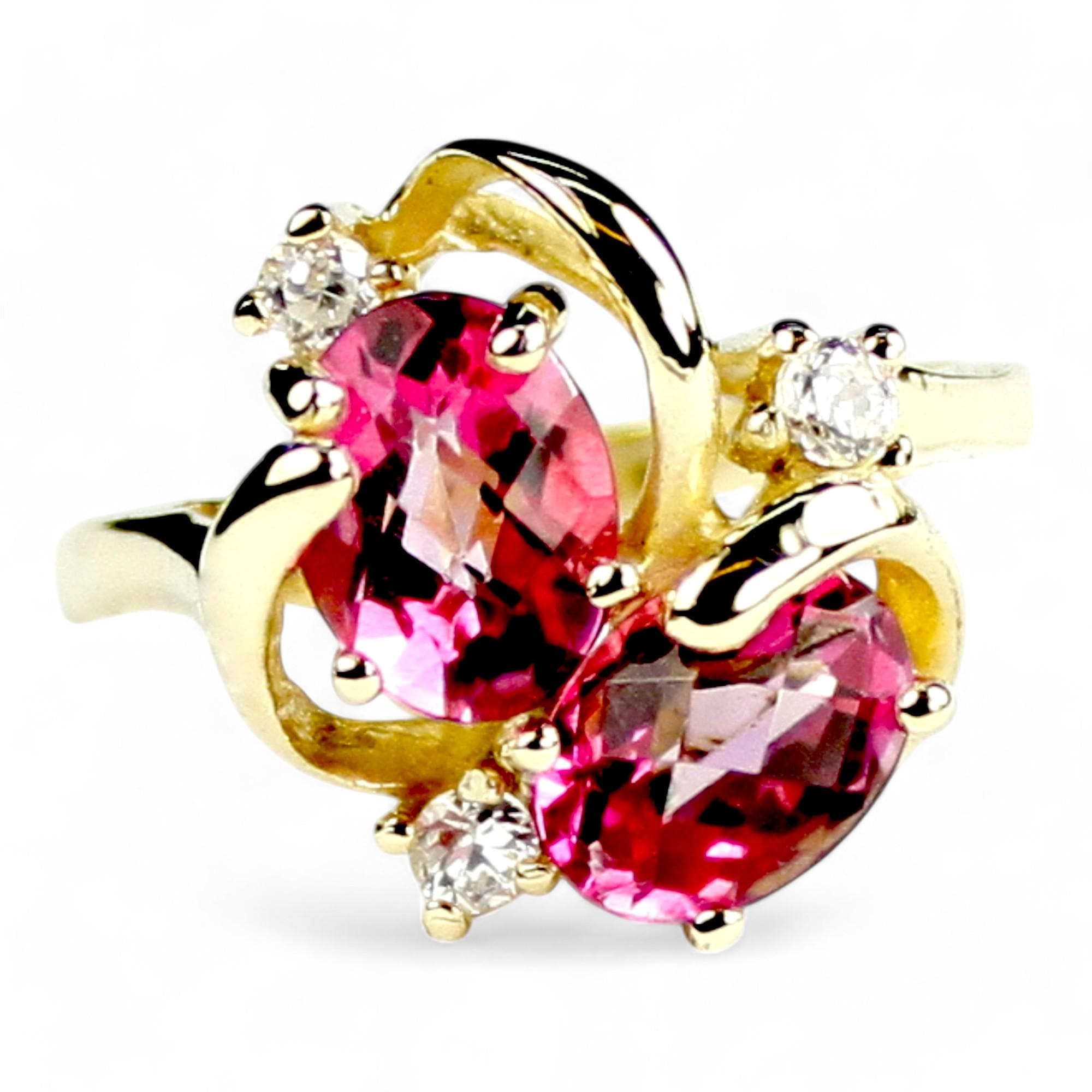 Twilight Fire Topaz, 14KY Gold Ring, R136