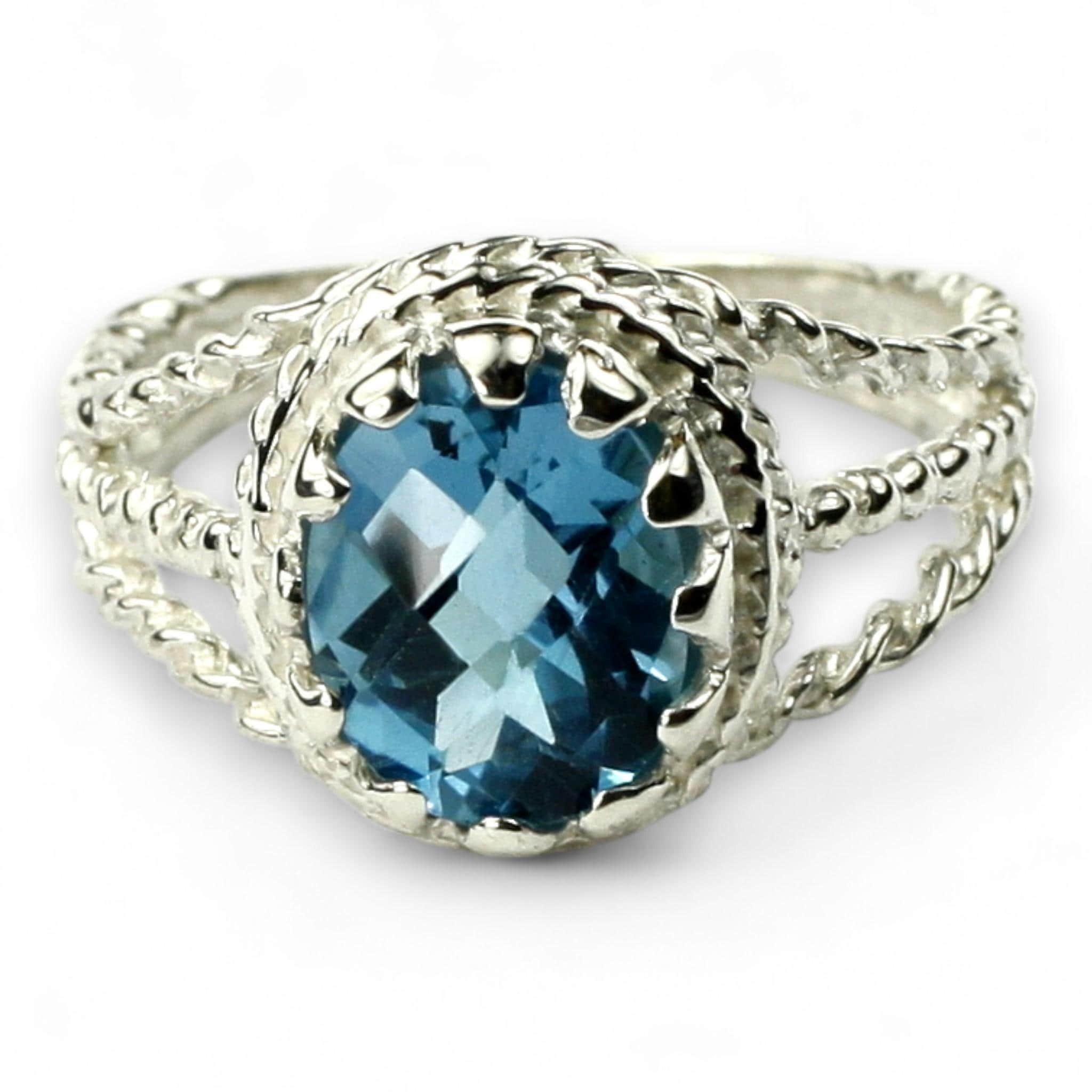 Blue Sapphire, 925 Sterling Silver Ladies Ring, SR083