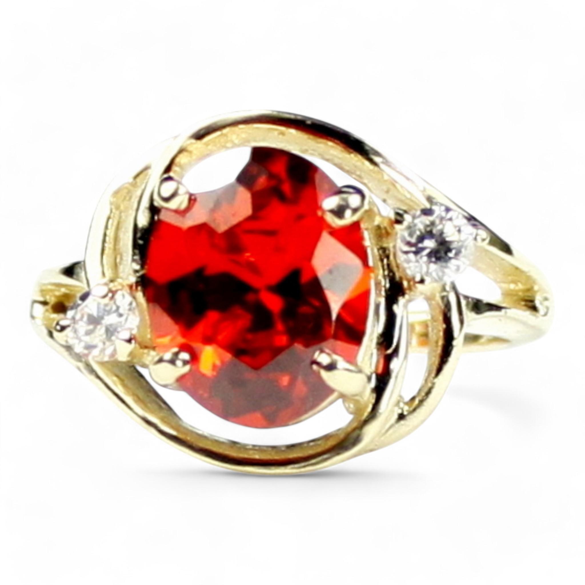 Green Amethyst w/ 2 Accents, 10KY Gold Ring, R254