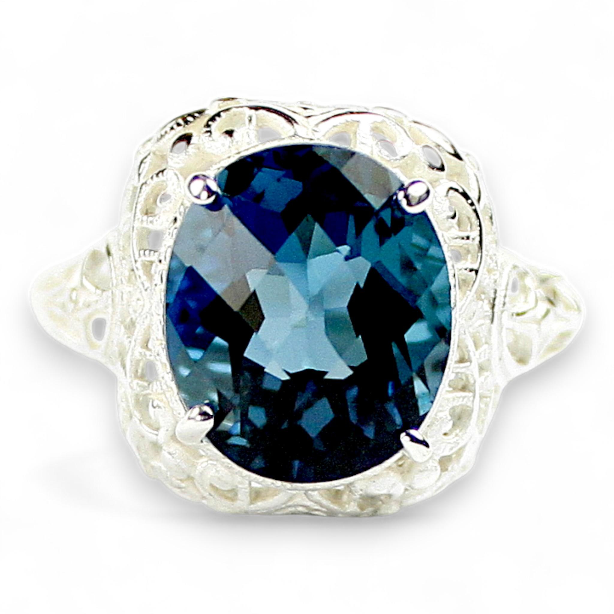 Padparadscha Sapphire, 925 Sterling Silver Antique Style Filigree Ladies Ring, SR009