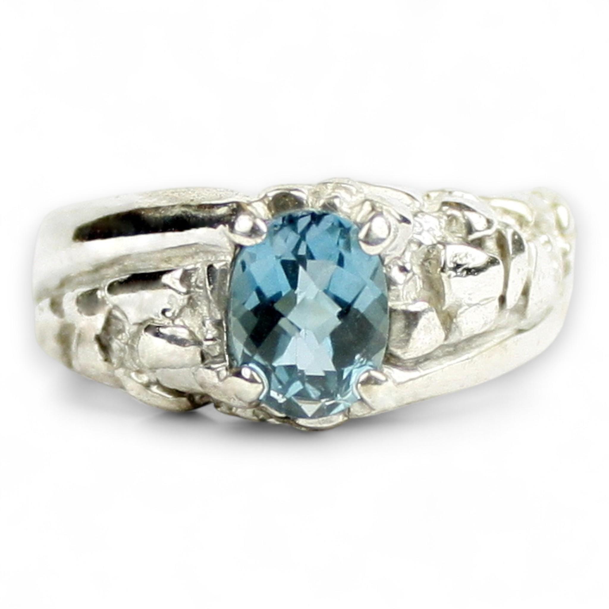 Swiss Blue CZ, 925 Sterling Silver Ladies Ring, SR371