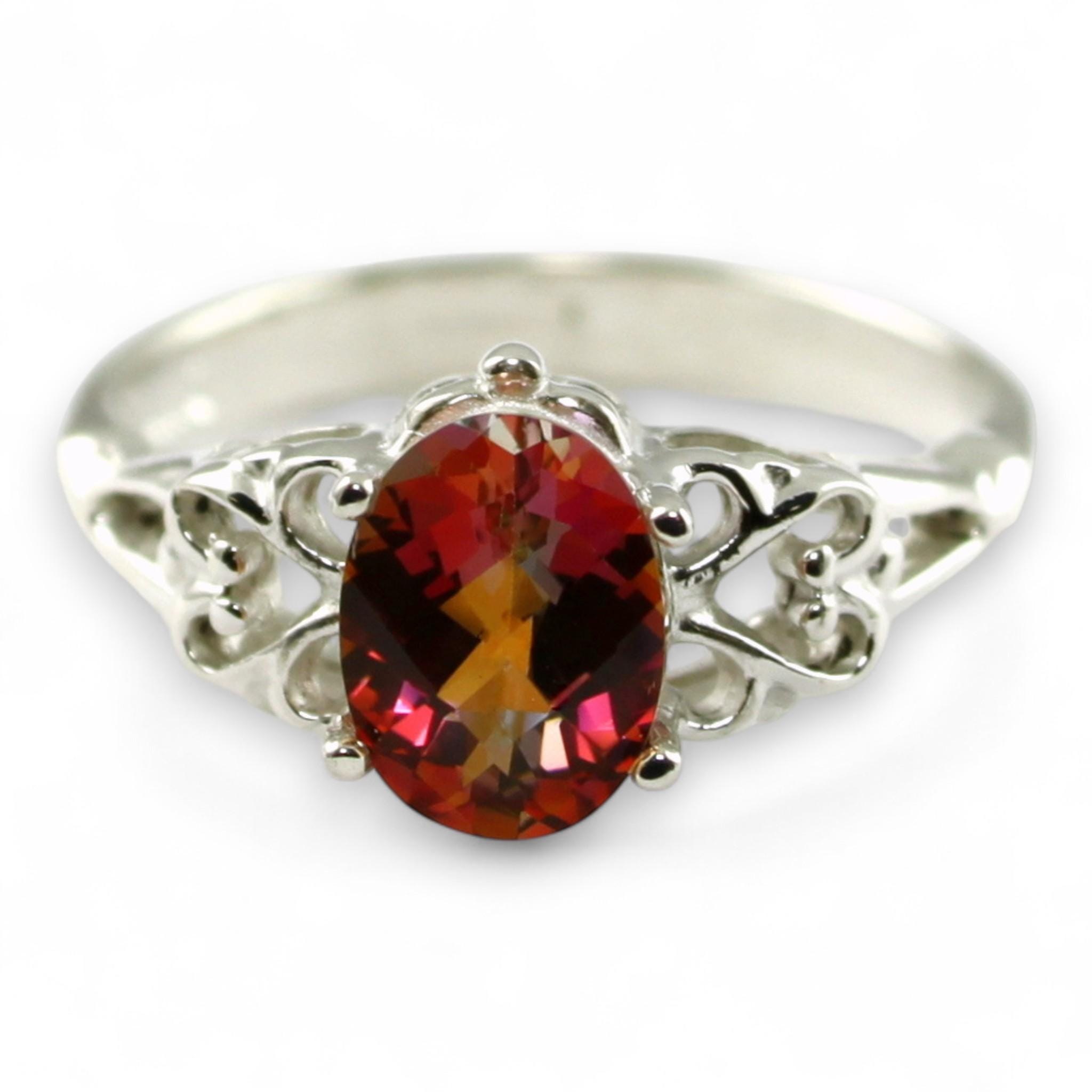 Mystic Fire Topaz, 925 Sterling Silver Royal Engagement Ring, SR310