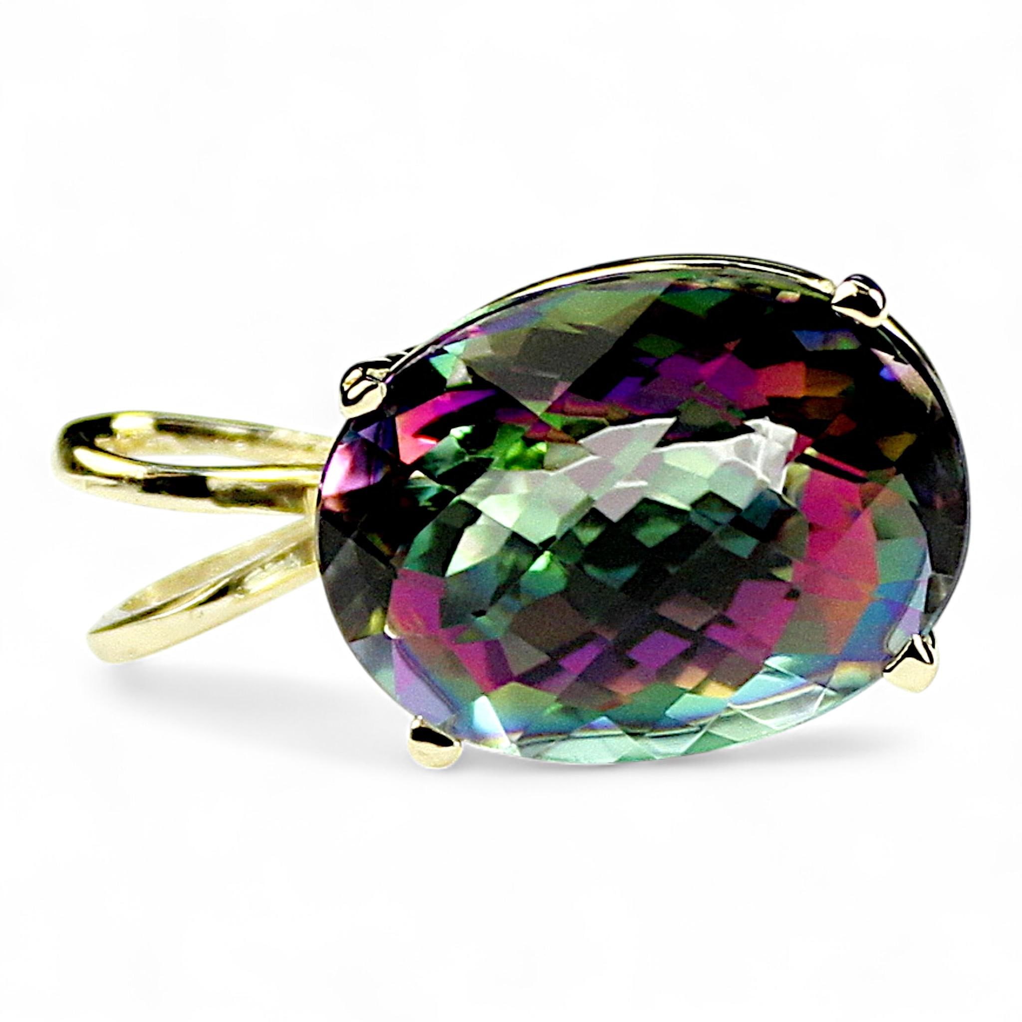 Rainbow Moonstone, 10KY Gold Ring R021,