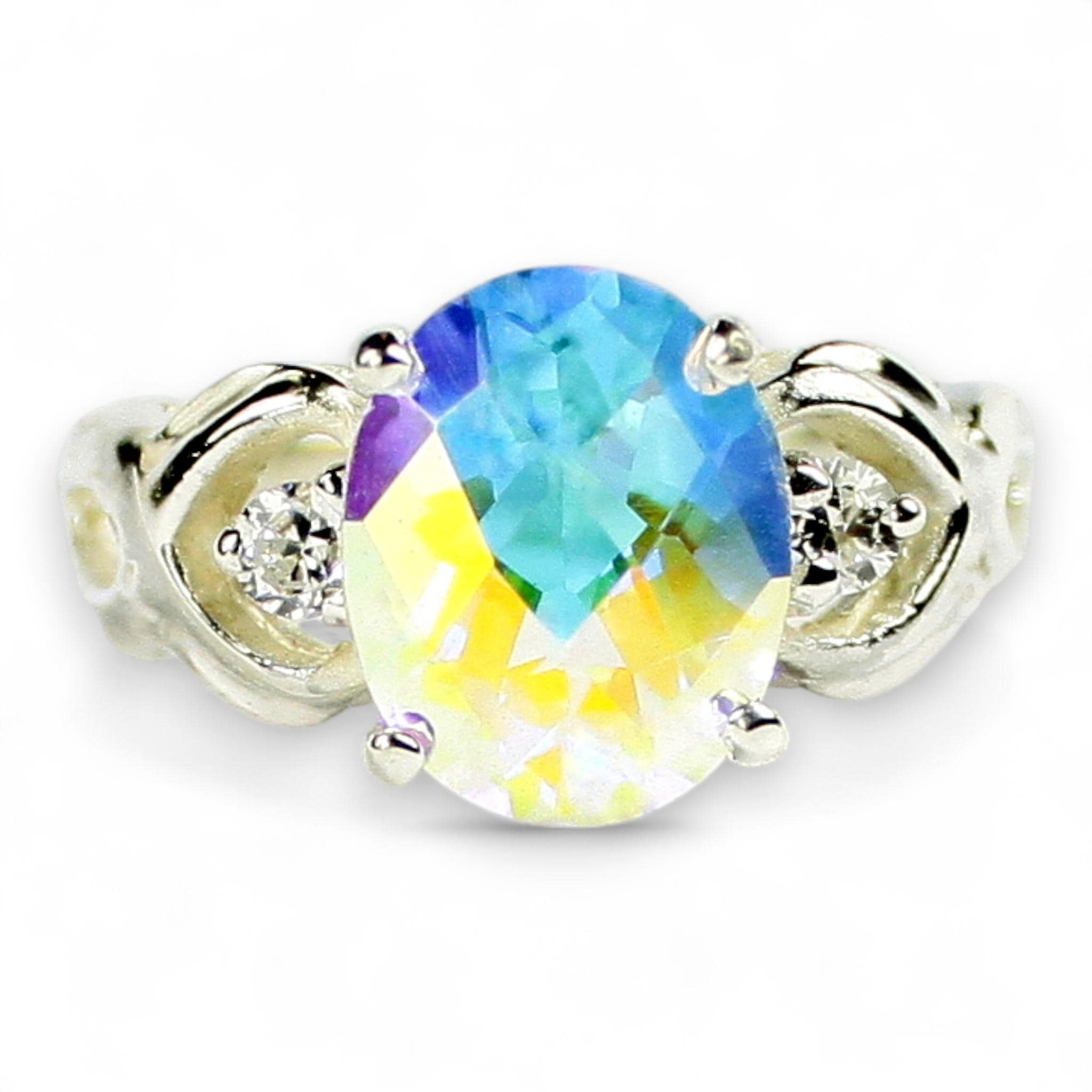 Rainbow Moonstone, 925 Sterling Silver Men's Ring, SR197