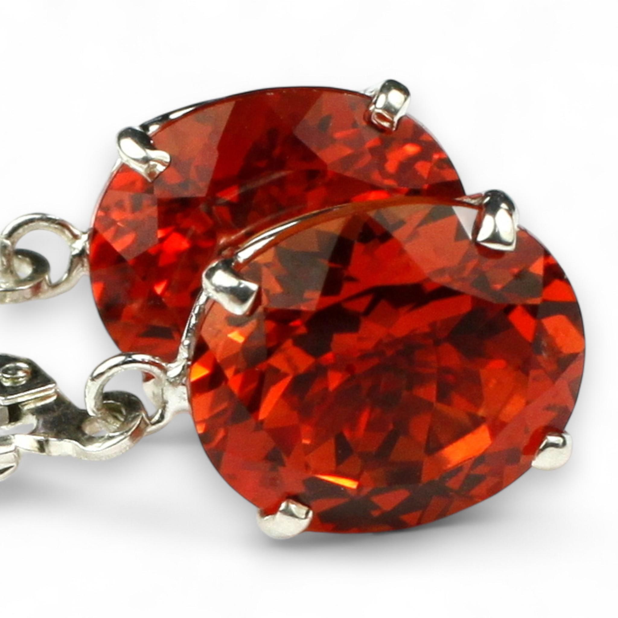 Padparadscha Sapphire, 925 Sterling Silver Leverback Earrings, SE207