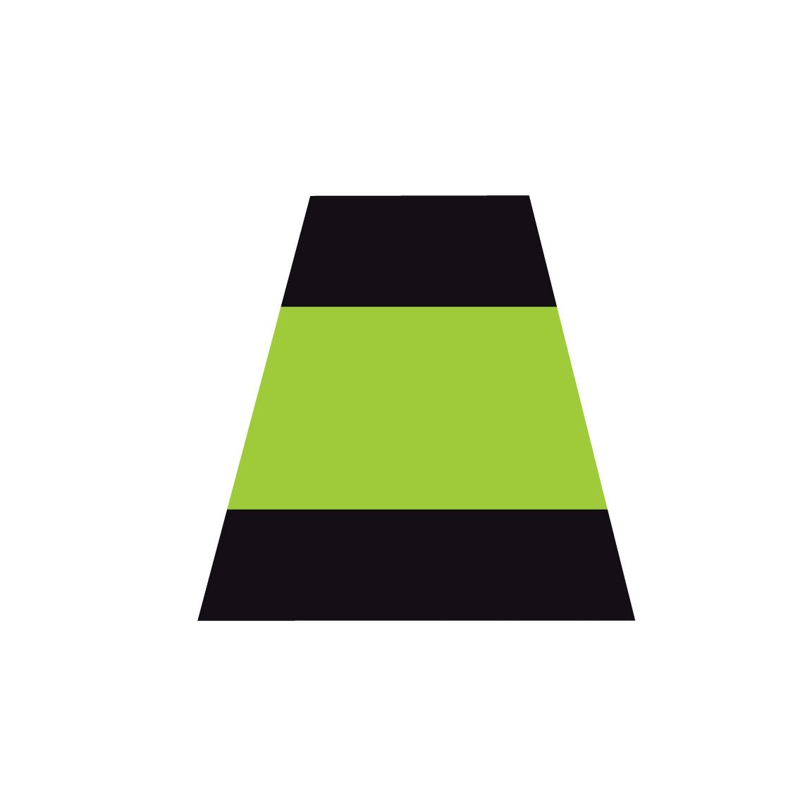 BLACK AND GREEN TRIPLE STRIPE REFLECTIVE HELMET (TET) TETRAHEDRON
