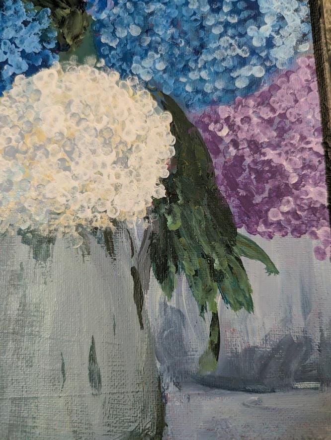 Sunday Hydrangeas, detail 6
