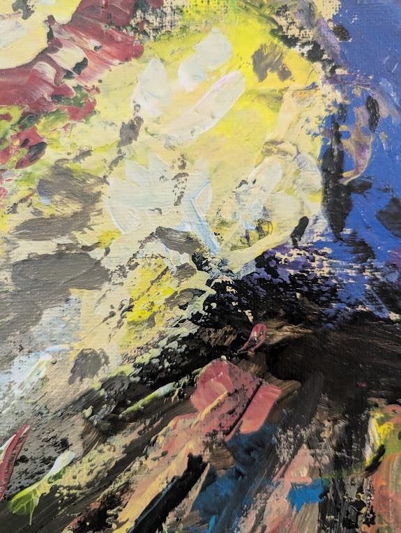 Uncontained , Original 11x14 Abstract Floral Painting, detail 4