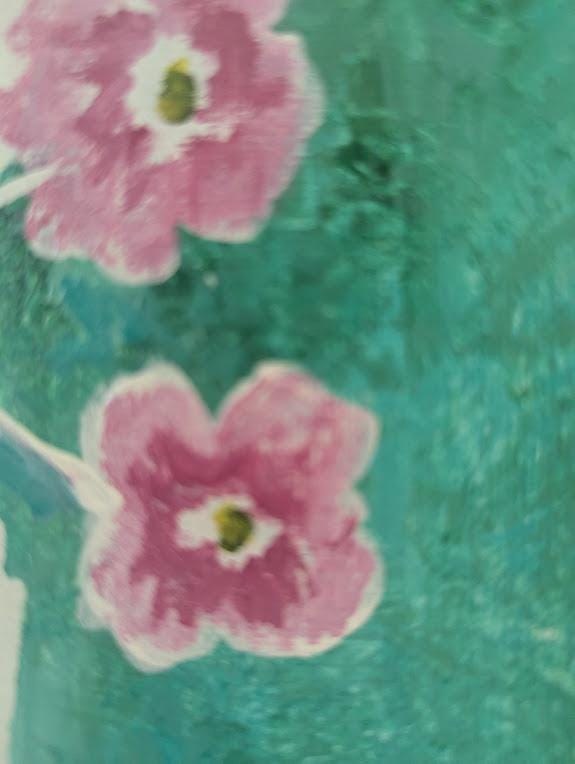 Original Dogwood Flower Painting , Pink Floral Acrylic Wall Art (11x14), detail 3