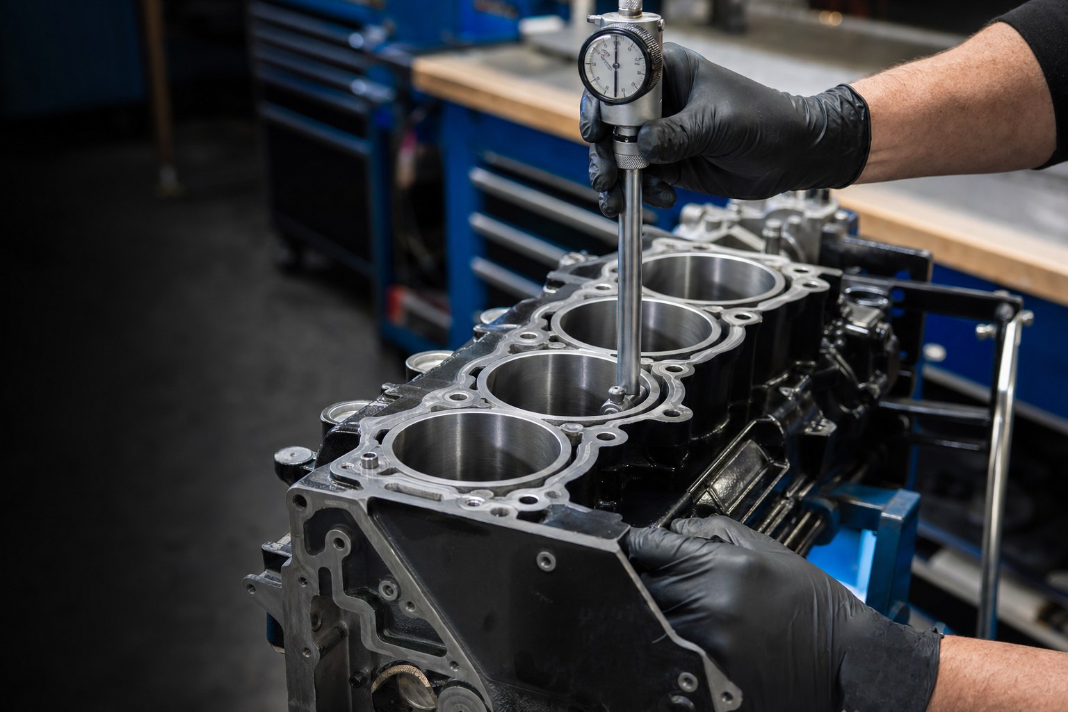 Precision measurement during engine rebuilding