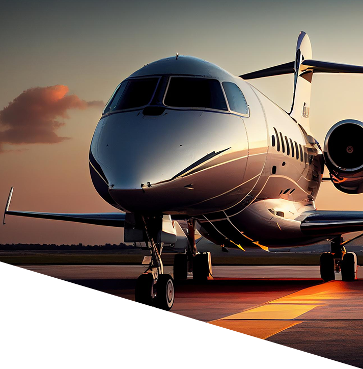 Private aircraft on the runway