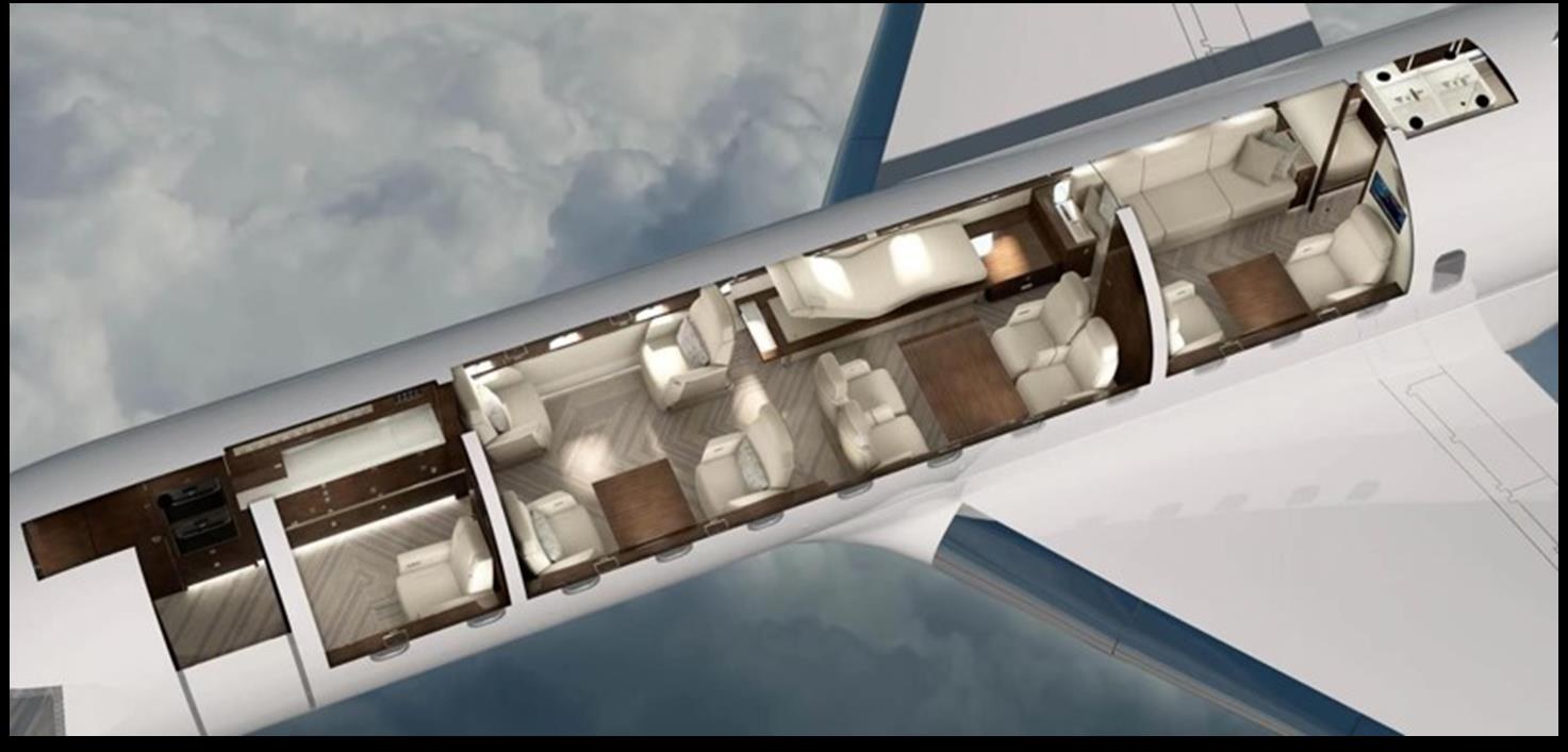 Illustrated Global 6500 cabin layout