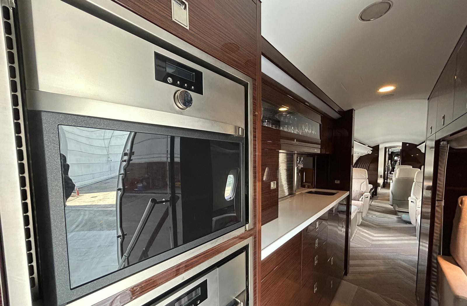 Global 6500 galley and cabin interior