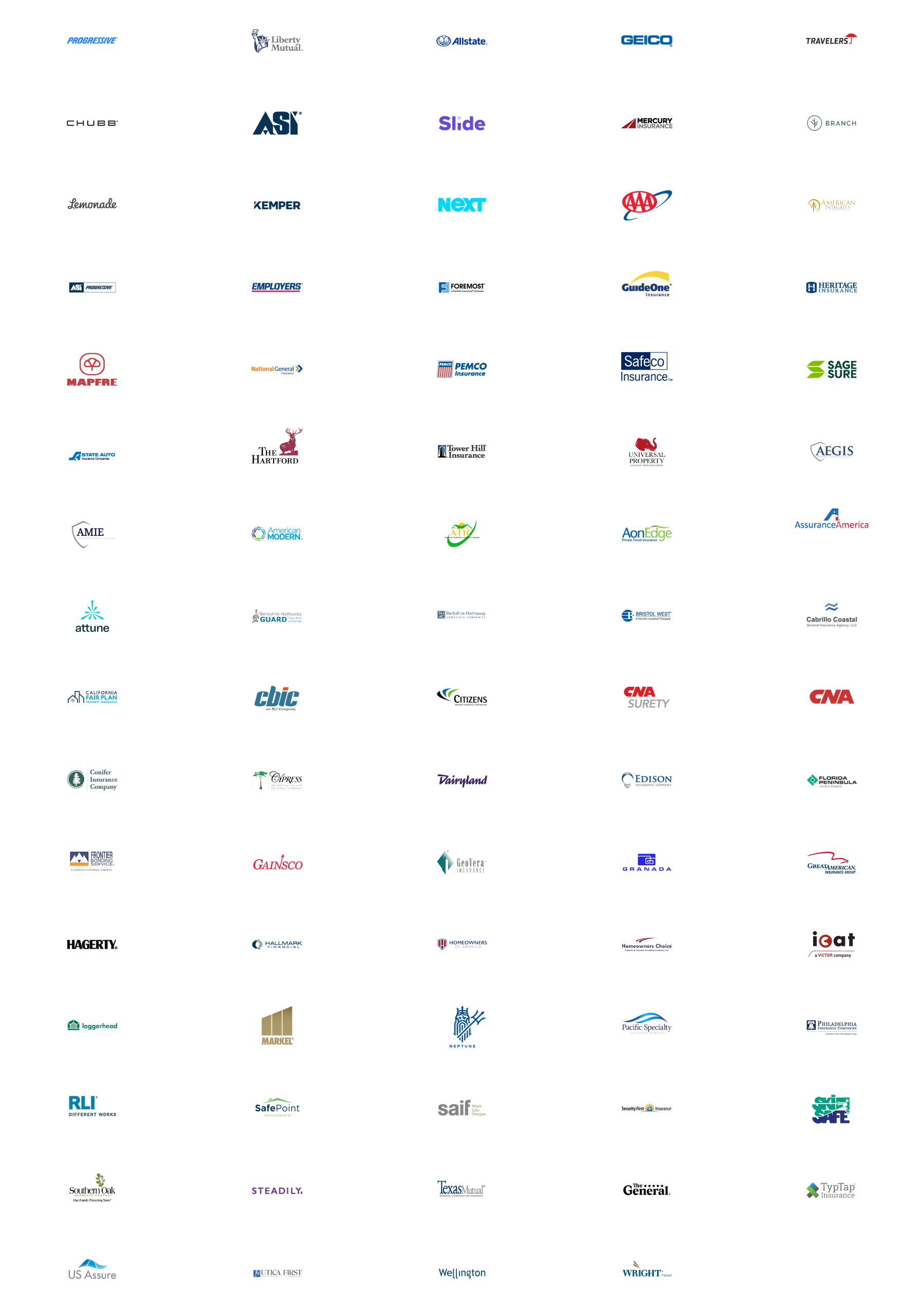 Insurance companies represented by Calderon Insurance Agency