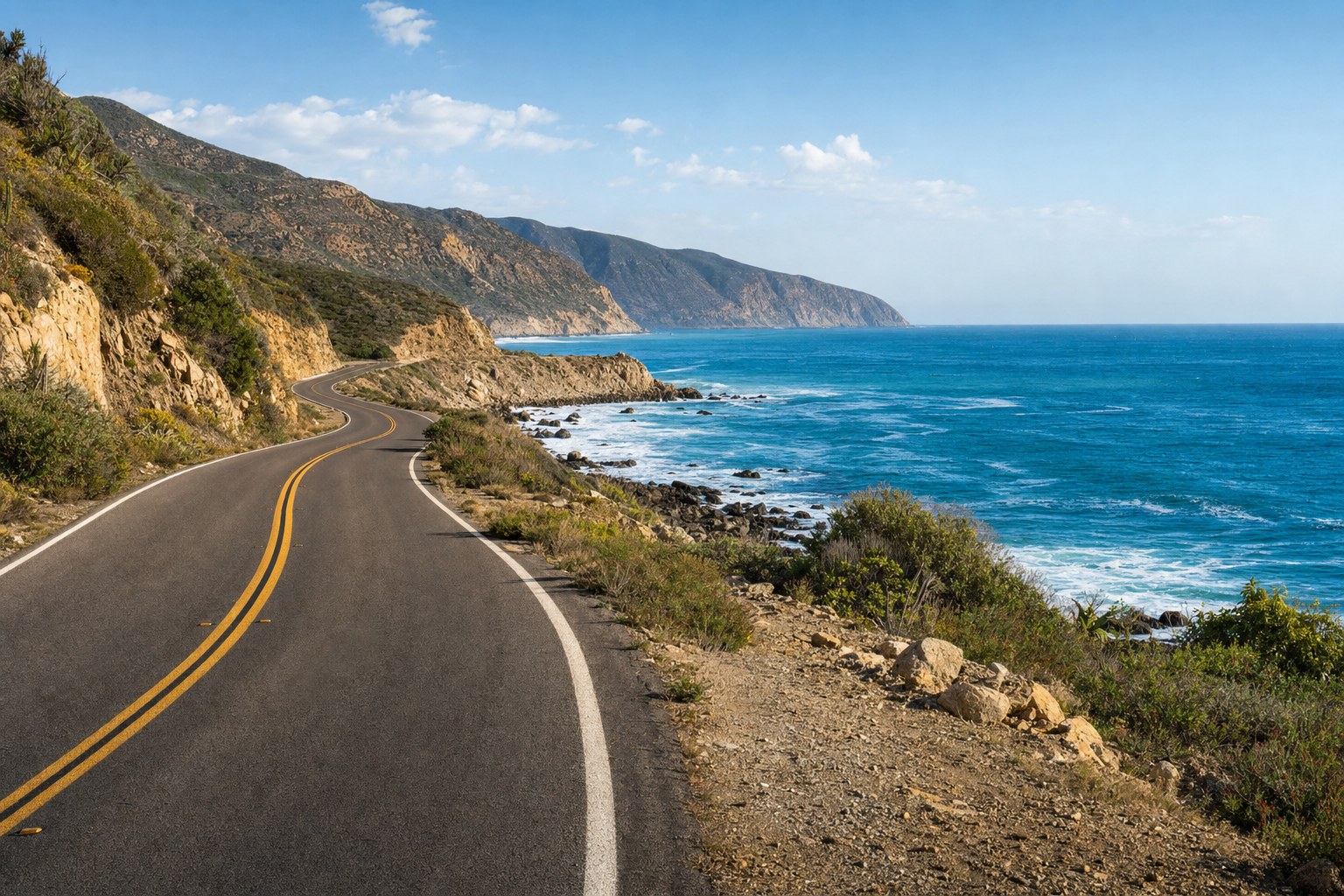 A coastal highway along Mexico's shoreline