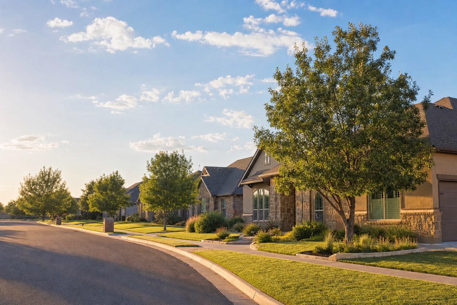 A well-kept West Texas neighborhood with family homes