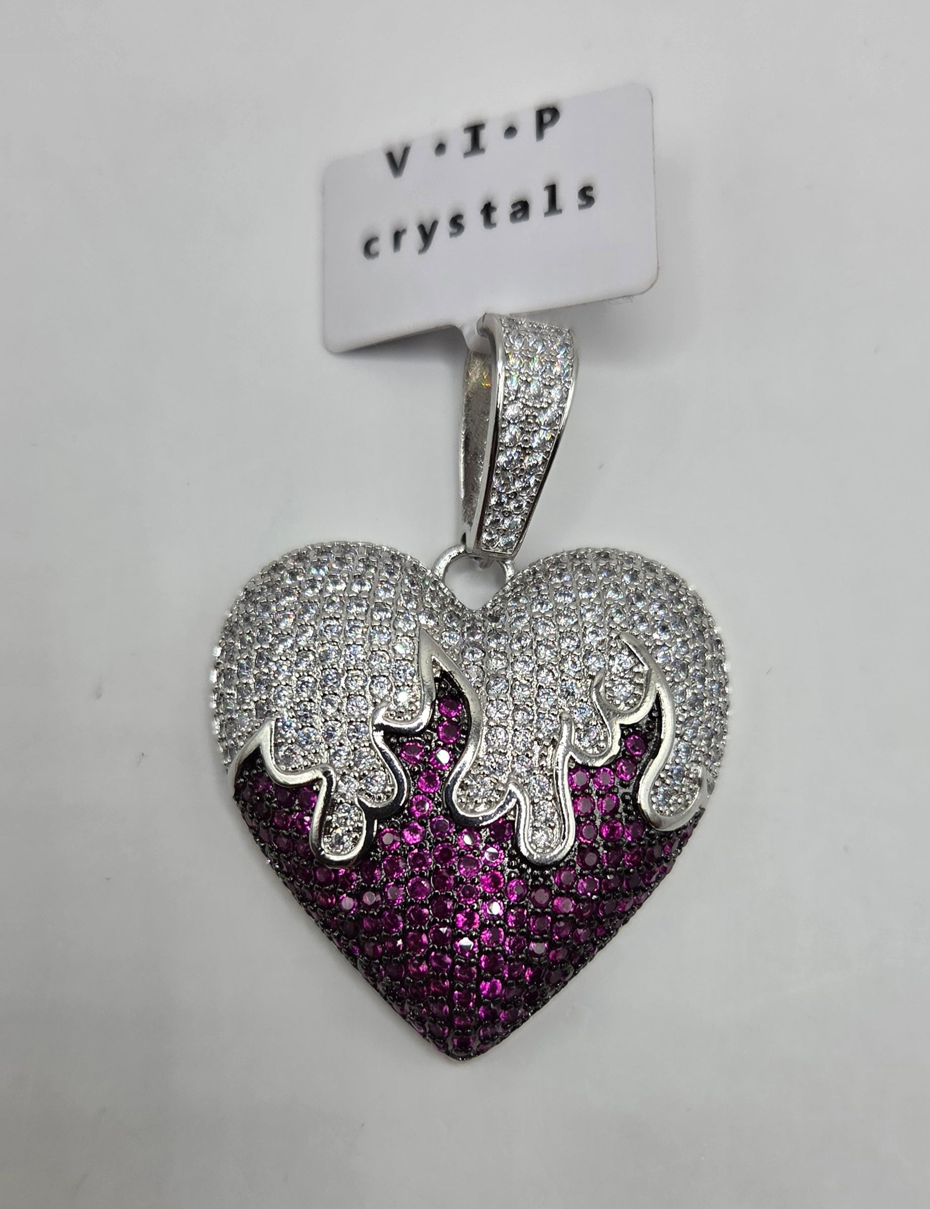 Gold-filled heart pendant with clear crystal details