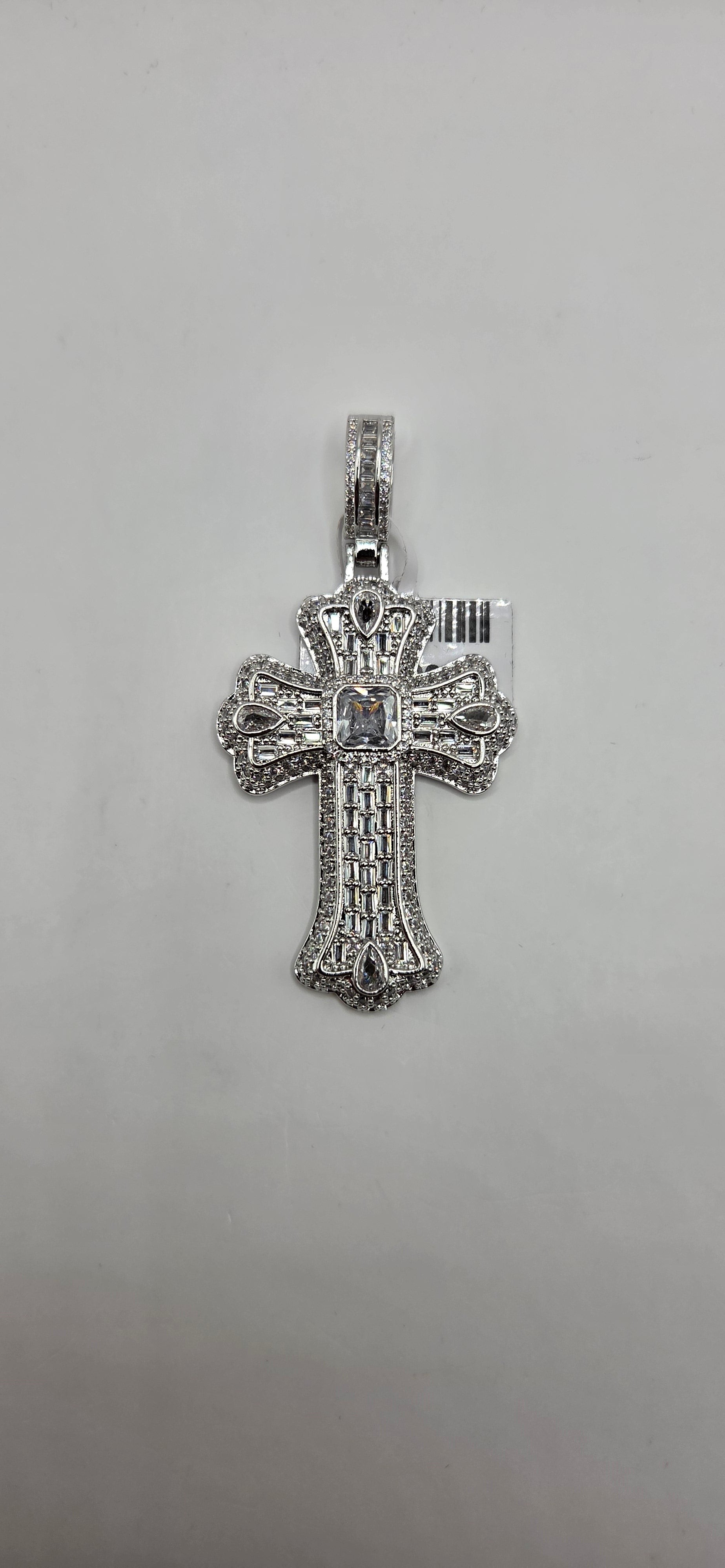 Gold-filled hand-set crystal cross pendant