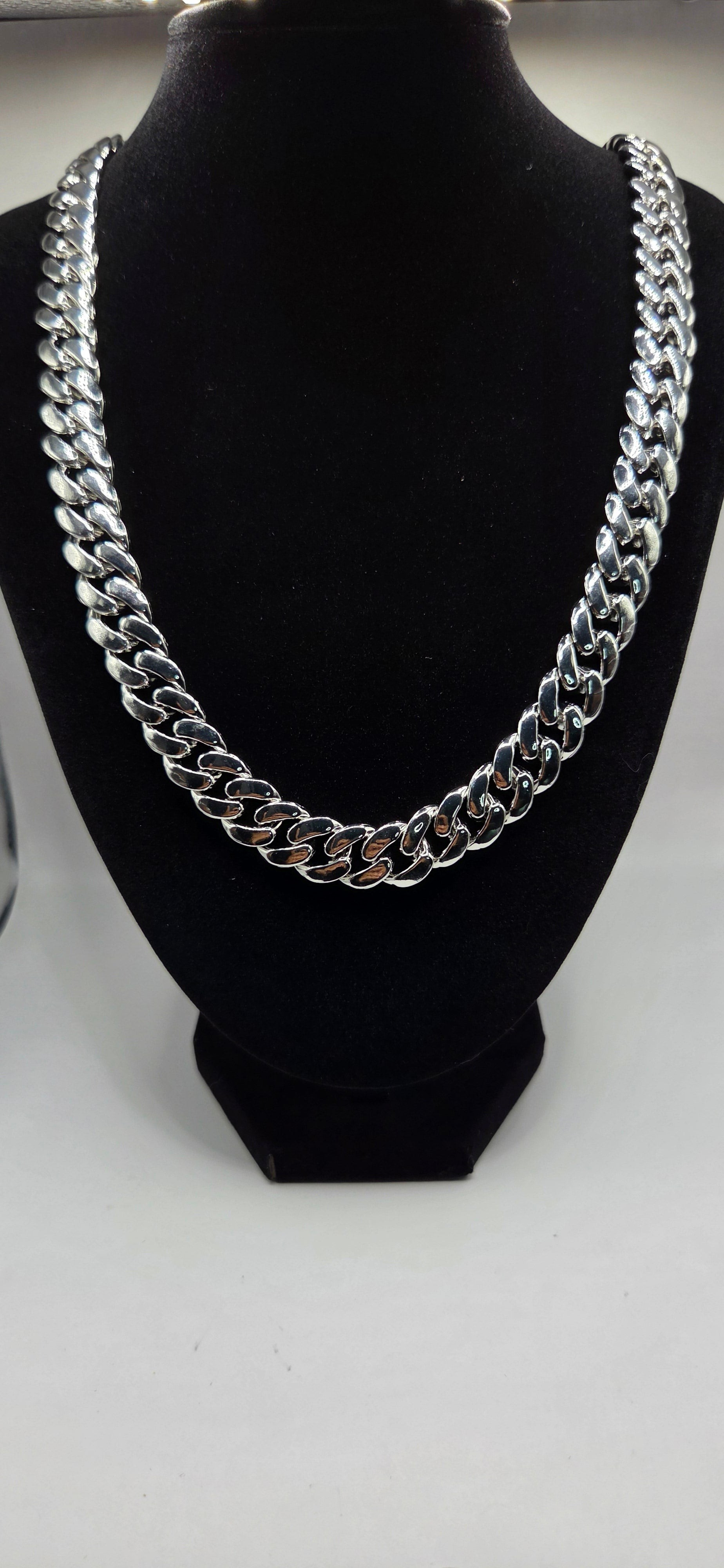 18k gold-plated iced-out Cuban chain with a buckle clasp