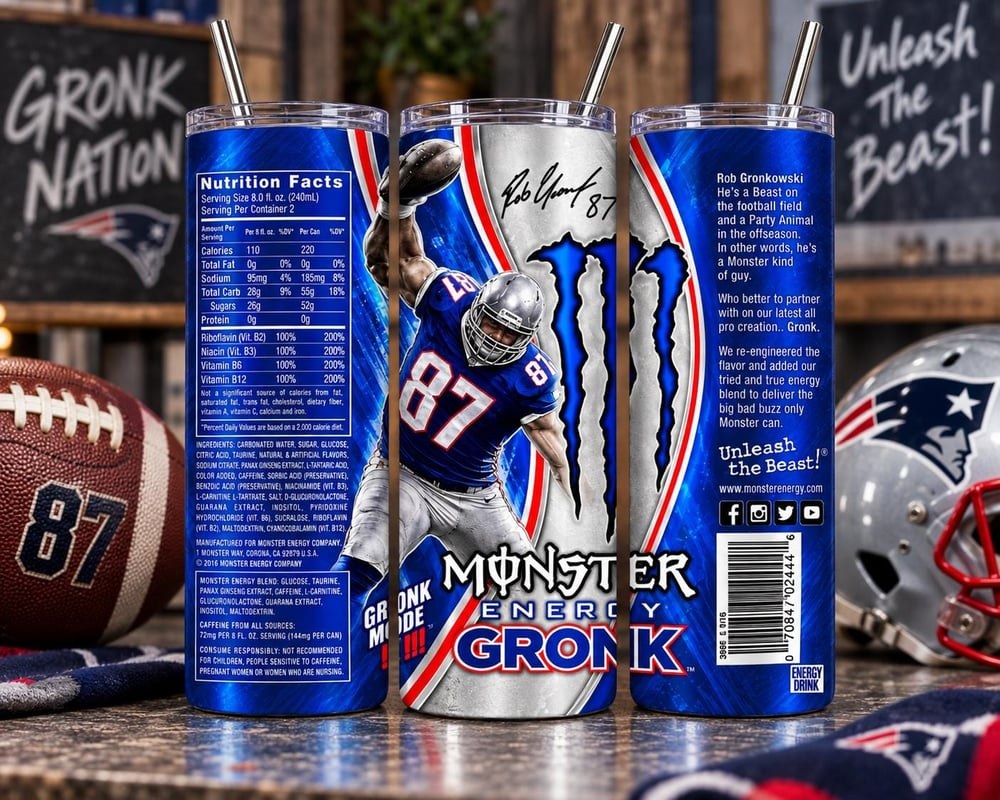 Gronk Monster Energy Football Tumbler | 20oz Stainless Steel Cup (87)