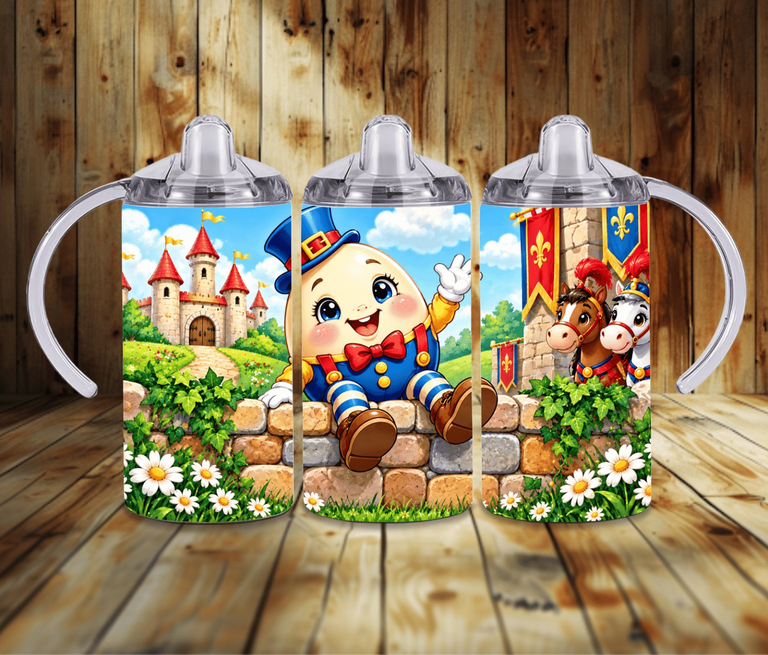 Humpty Dumpty 12 oz Grow With Me Sippy Cup | Nursery Rhyme Toddler Tumbler | 2-in-1 Kids Cup