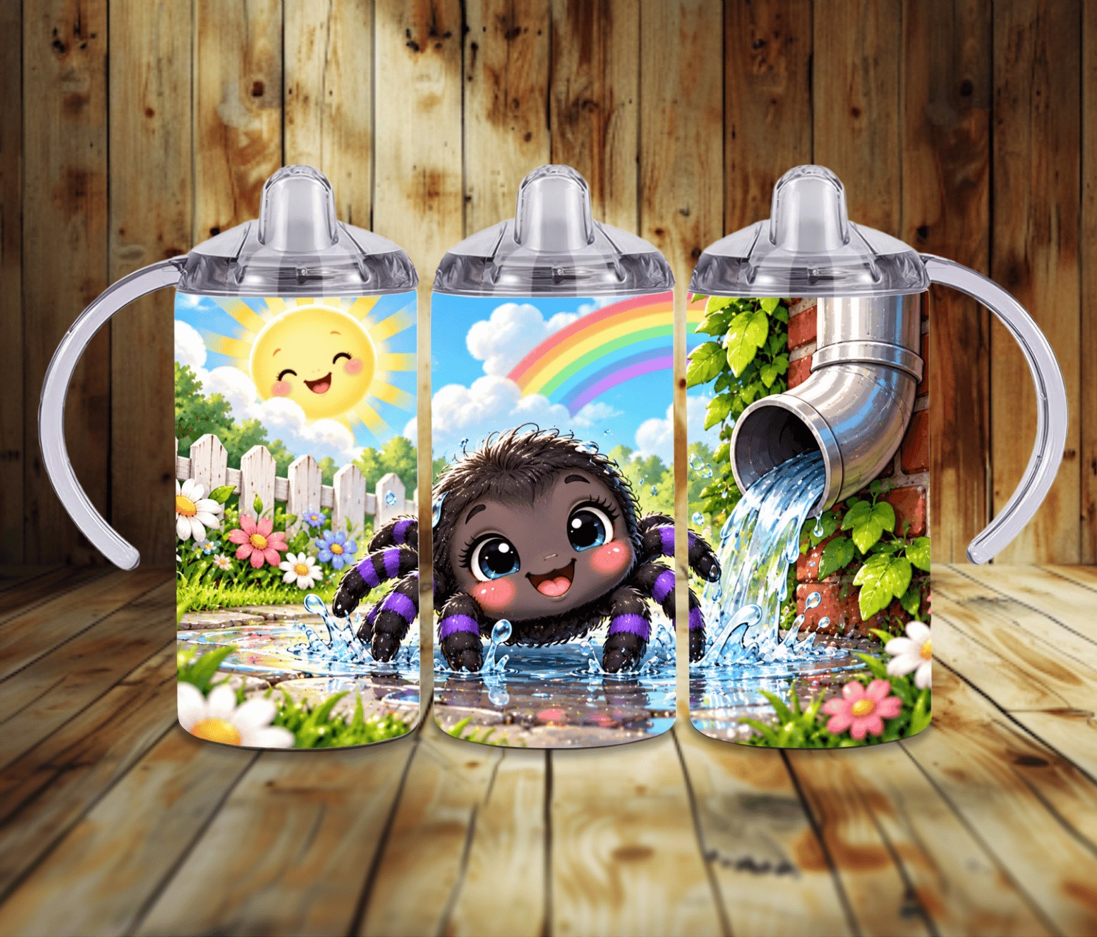 Itsy Bitsy Spider 12 oz Grow With Me Sippy Cup | Nursery Rhyme Toddler Tumbler | 2-in-1 Kids Cup