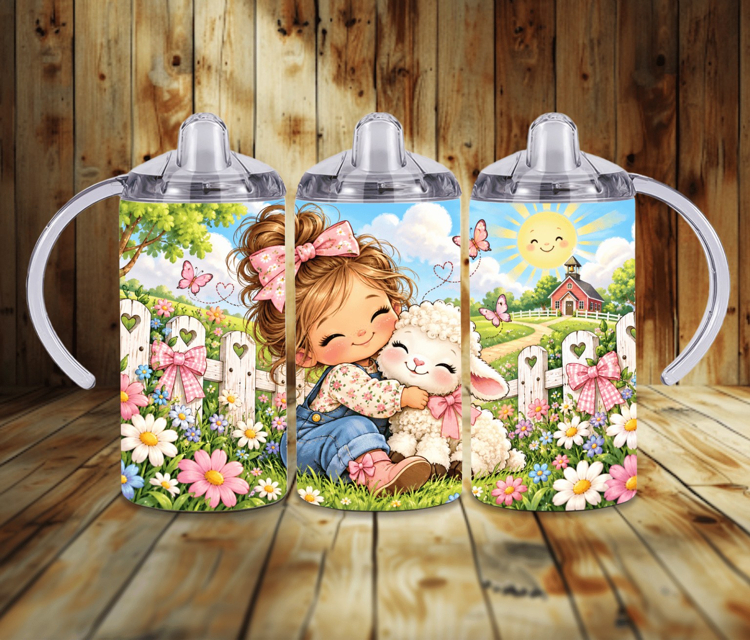Mary Had a Little Lamb 12 oz Grow With Me Sippy Cup | Baby Girl Nursery Rhyme Tumbler