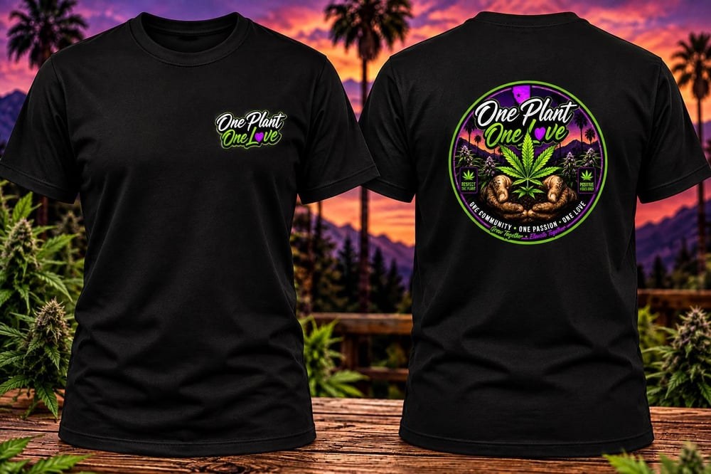 One Plant One Love T-Shirt | Cannabis Graphic Tee | Gildan Softstyle Unisex Shirt | 420 Apparel |...