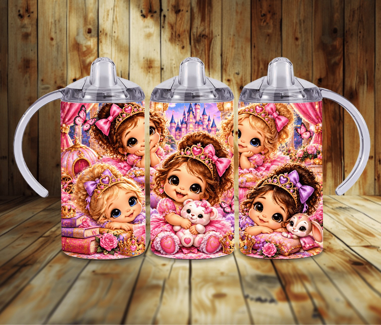 Princess 12 oz Grow With Me Sippy Cup | Pink & Purple Fairytale Toddler Tumbler | 2-in-1 Kids Cup