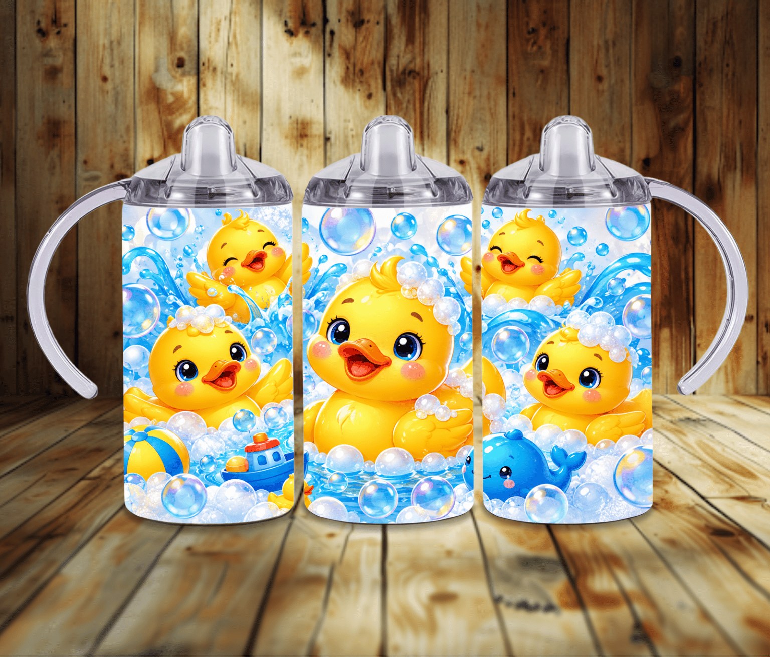 Rubber Ducky 12 oz Grow With Me Sippy Cup | Baby Duck Tumbler | 2-in-1 Toddler Cup with Two Lids