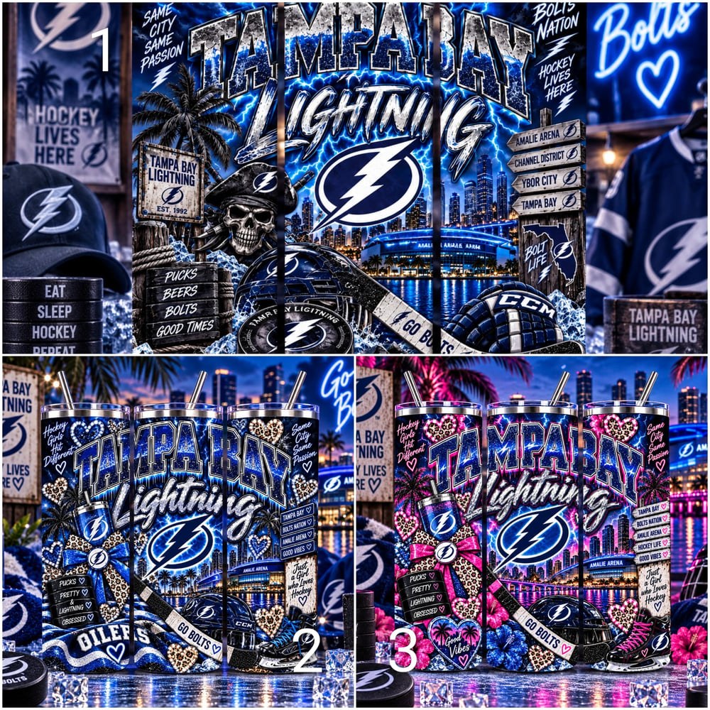 Tampa Bay Lightning 20oz Tumbler | Hockey Fan Gift (Choose Design)