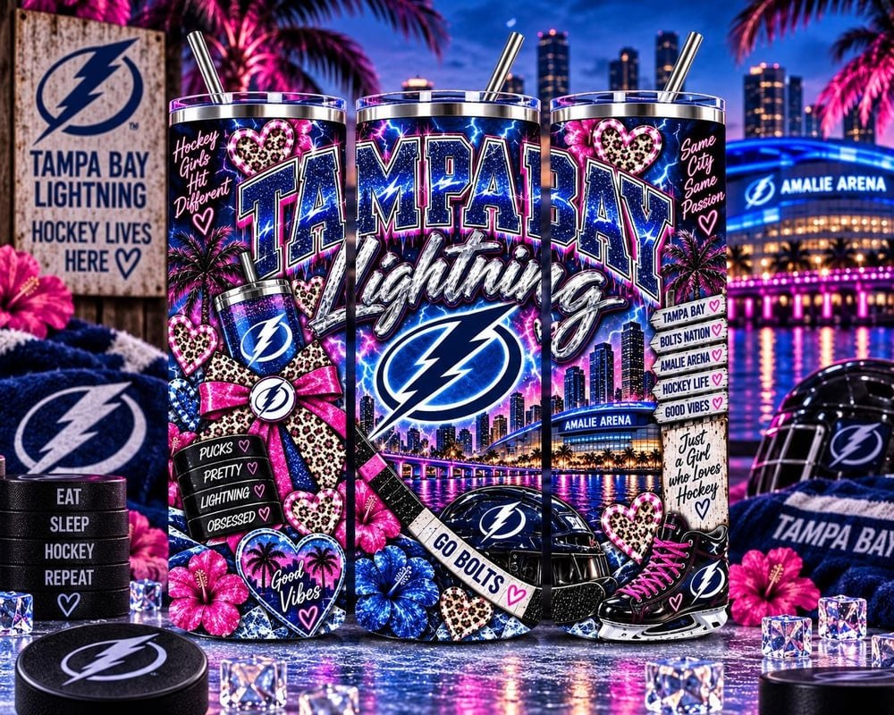 Tampa Bay Lightning 20oz Tumbler | Hockey Fan Gift (Choose Design), view 2