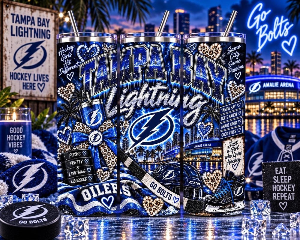 Tampa Bay Lightning 20oz Tumbler | Hockey Fan Gift (Choose Design), view 3