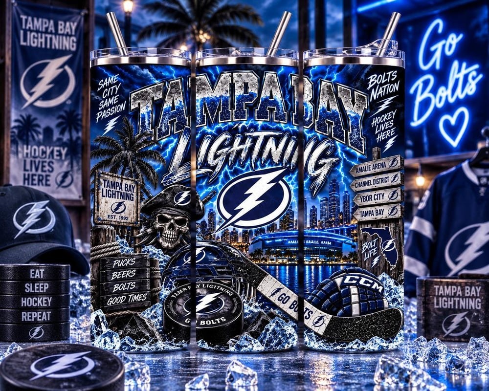 Tampa Bay Lightning 20oz Tumbler | Hockey Fan Gift (Choose Design), view 4
