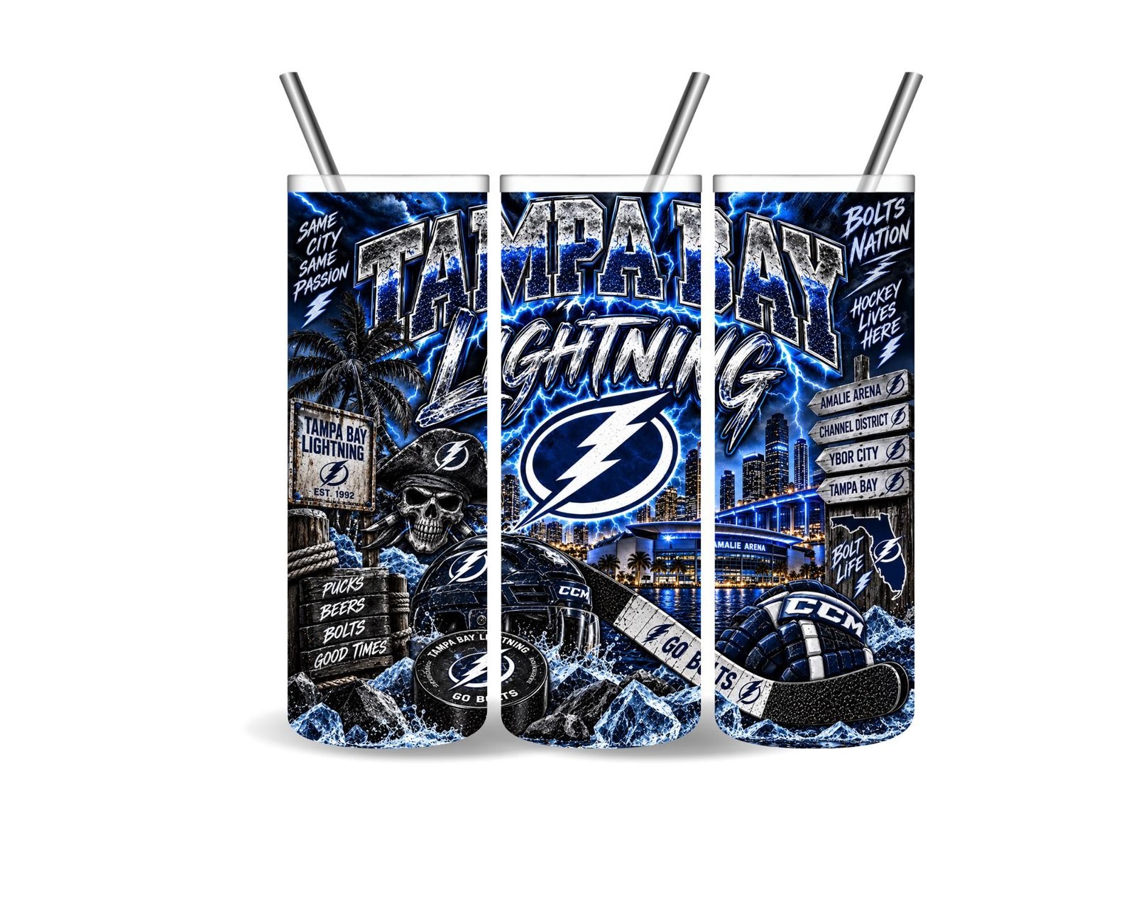 Tampa Bay Lightning 20oz Tumbler | Hockey Fan Gift (Choose Design), view 7