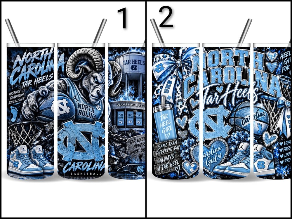 UNC Tar Heels 20oz Tumbler | Basketball Fan Cup (Design Choice)
