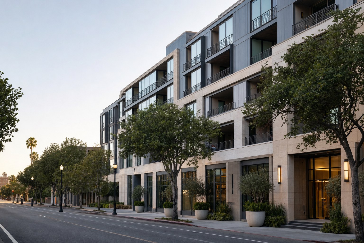 A carefully maintained California mixed-use building