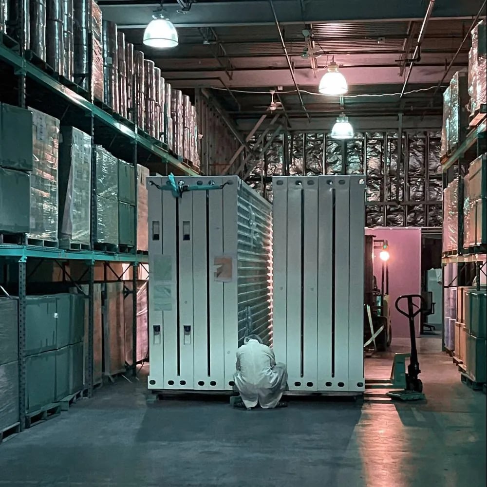 Box4Grow modular cultivation units being fabricated in a warehouse