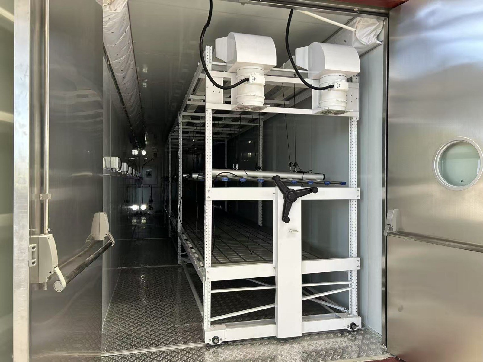 Environmental equipment installed inside a Box4Grow controlled cultivation room