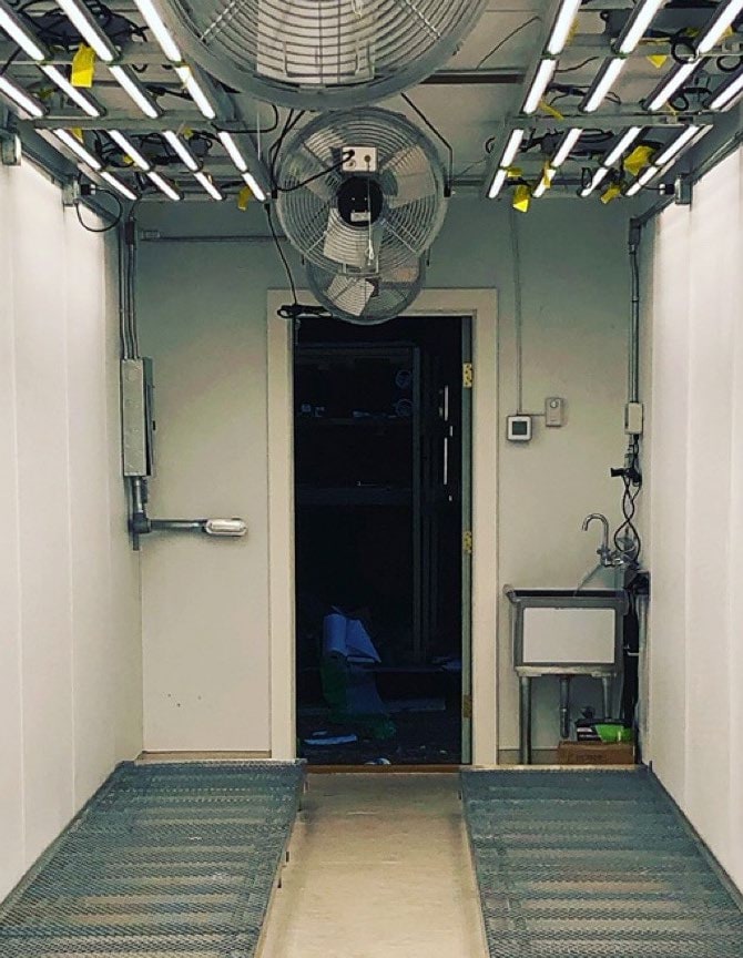 Interior corridor of the Etain Health modular cultivation facility