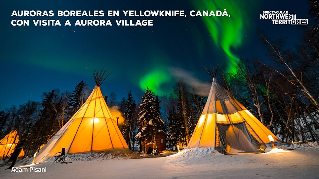 View from Auroras boreales en Yellowknife, Canadá, con visita a Aurora Village