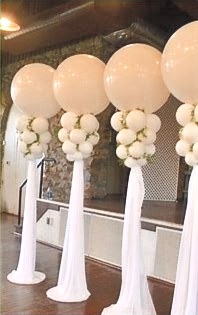 Balloon centerpieces arranged for a Myrtle Beach wedding