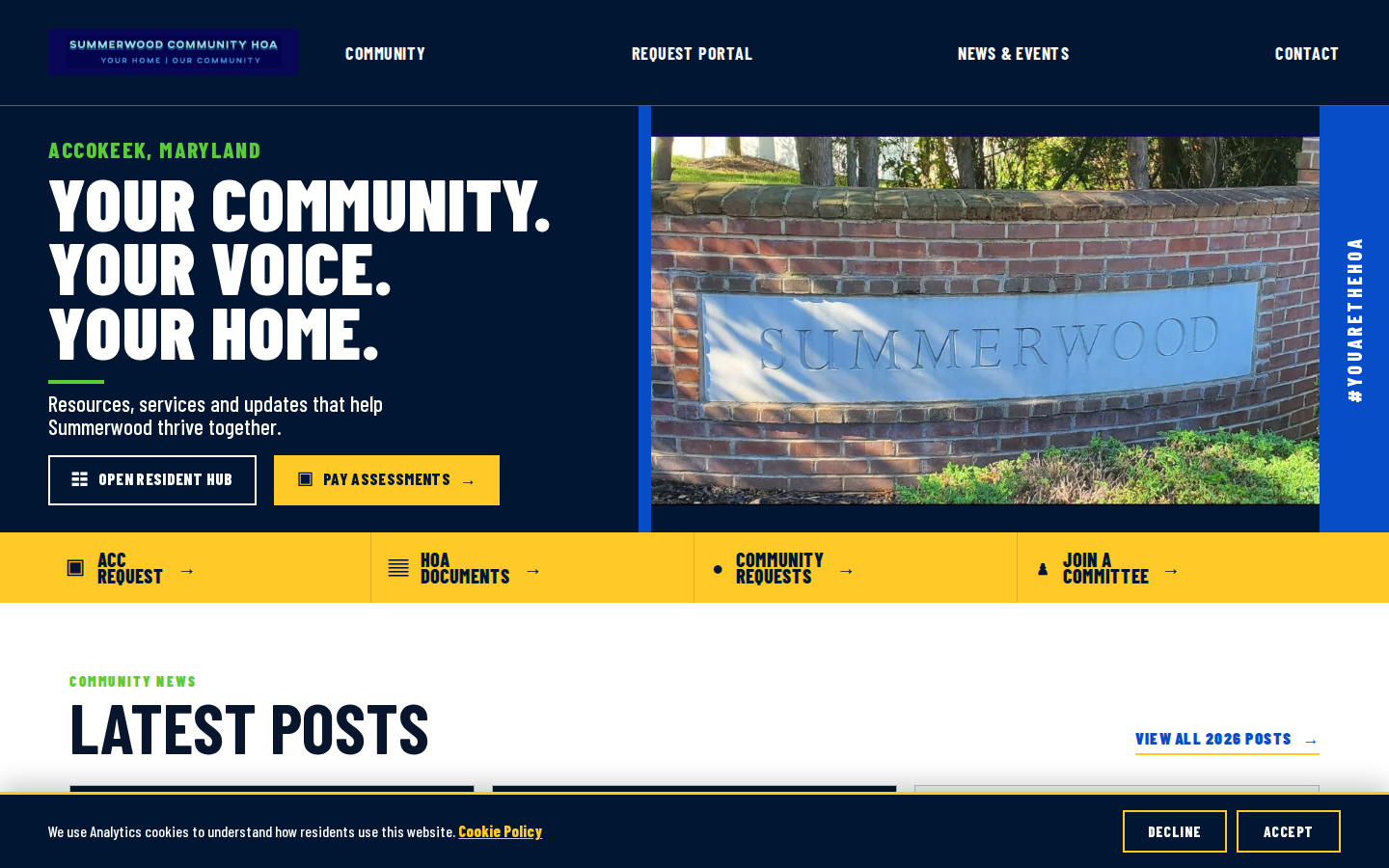 Summerwood resident services links for architectural requests and community documents