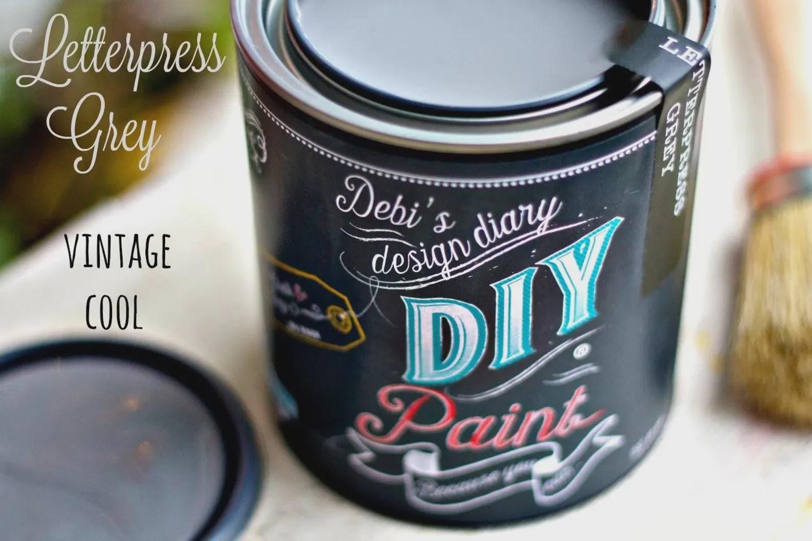 Letterpress Grey /DIY Paint Co All Clay Paint by Debi's Design Diary