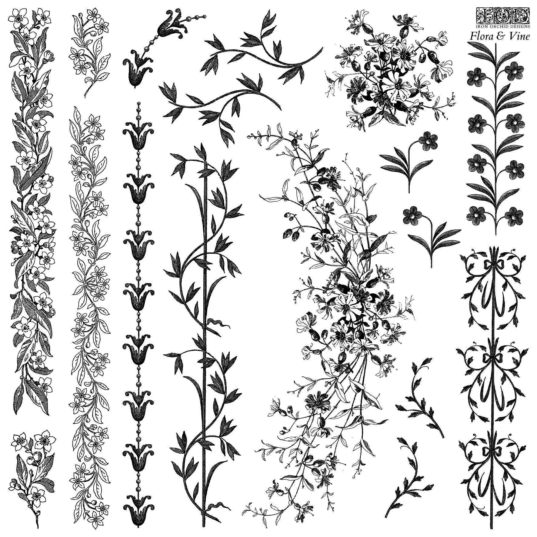 Flora & Vine IOD Stamp 12 x 12