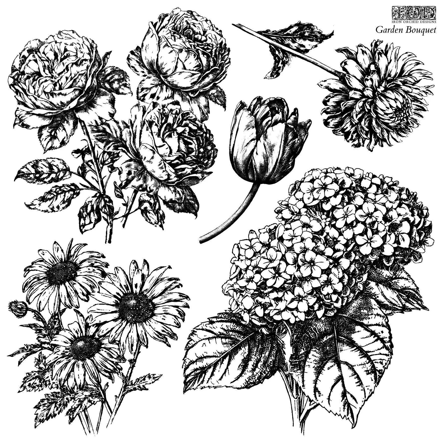 Garden Bouquet IOD Stamp 12 x 12