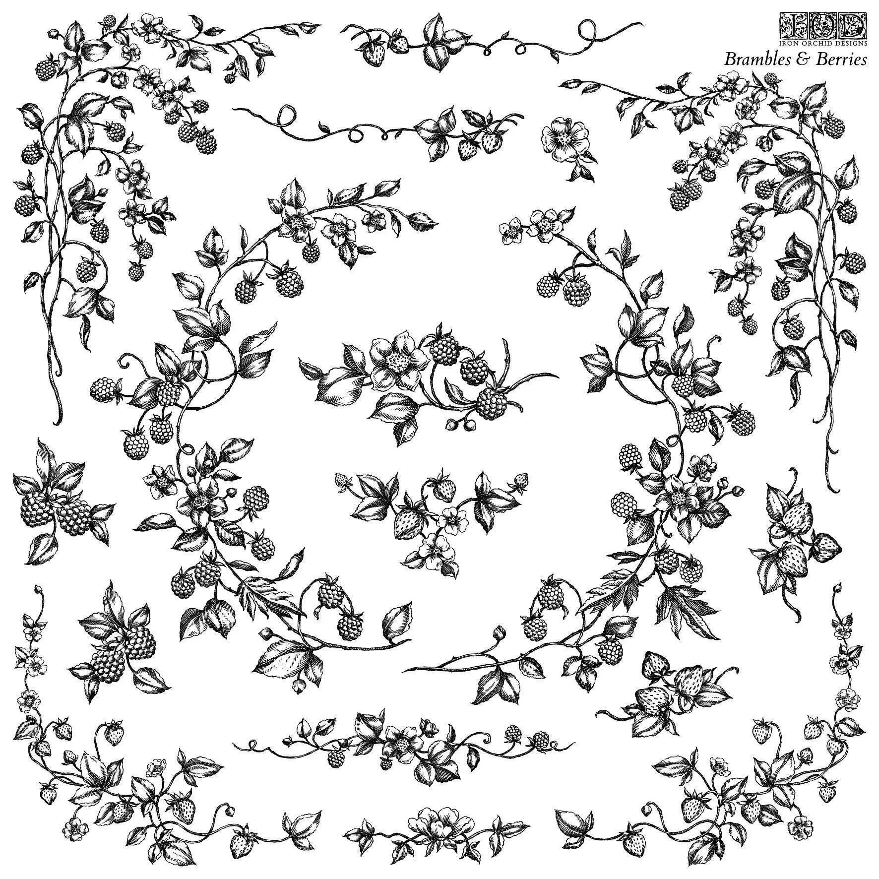 Brambles & Berries IOD Stamp 12 x 12