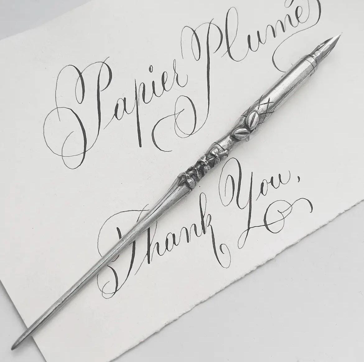 Potier d'Etain Vintage Mould Coffee Beans Pewter Calligraphy Pen