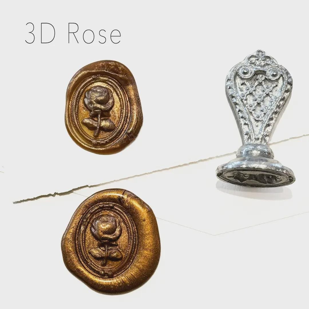 Vintage French Rose Wax Seal Potier d'Etain